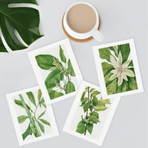 PixonSign Plant Growth Posters, Frameless Green Forest Flower Wall Art, Set of 4 Collage Floral Wall Prints, Nature Wilderness Wall Décor, Botanical Artwork for Bedroom, Office - 8"x10"