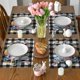 thumbnail image 4 of Camino de mesa de comedor de conejo de pascua, Mantel Individual Rectangular antimanchas, decoración de boda, gnomo, 4 of 4