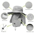 thumbnail image 4 of 2 Pieces Men's Wide Brim Fishing Hat Outdoor UPF 50+ Sun Protection Removable Face and Neck Flap, 4 of 6