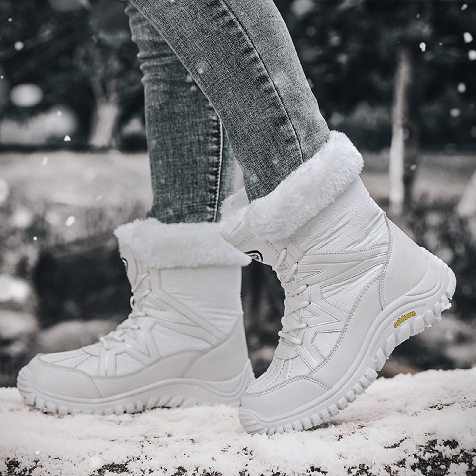 YOUSNH Bottes d'Hiver pour Femmes Doublées Chaudes Bottes de Neige