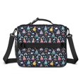 thumbnail image 2 of Princess and Castle Blue Pattern Insulated Lunch Bag with Shoulder Strap and Bottle Holder,Bento School Lunch Bag Box,11x9.5x3.5 Inches, 2 of 3