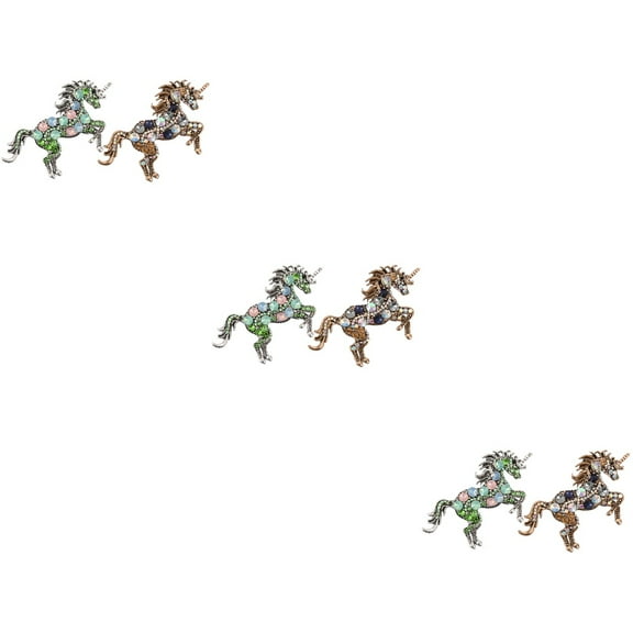 Masteelf 6 Pcs  Delicate Unicorn Breastpin Durable Brooch Stylish Dressing Accessory