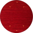 thumbnail image 1 of Ahgly Company Indoor Round Contemporary Orange Red Abstract Area Rugs, 4' Round, 1 of 6