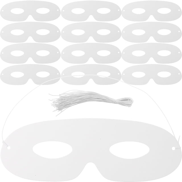 40pcs Masquerade White Mask Blank Eye Mask Diy Paintable Paper Mask Handcraft Half-face Mask