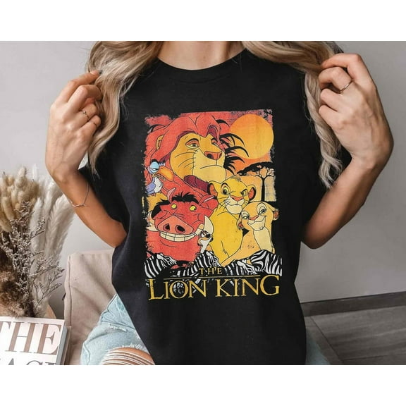 Vintage Simba Nala Pumbaa Timon Comfort Colors T-Shirt, Disney The Lion King Characters Shirt, Animal Kingdom Tee, Disneyland Family Trip 2025