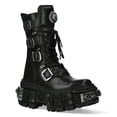 thumbnail image 2 of New Rock Boots WALL1473-S11 Unisex Metallic Black Leather Platform Gothic Boots 43, 2 of 6