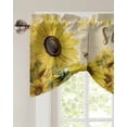 thumbnail image 3 of Tie Up Valance Curtain for Kitchen,Farm Yellow Sunflower Butterfly Rod Pocket Short Curtains Adjustable Tie-Up Shade Valances,You Are My Sunshine Vintage Window Treatment for Bathroom Living Room, 3 of 8