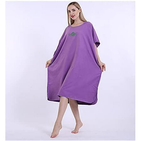 

Wearing Changing Robe-Towel Surf Bath Robe for Beach Swimming Surfing One Size Fits All Purple