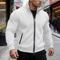 thumbnail image 2 of Bxsruta Mens Full Zip Athletic Jacket Stand Collar Workout Track Jacket Quilted Casual Outerwear, 2 of 8