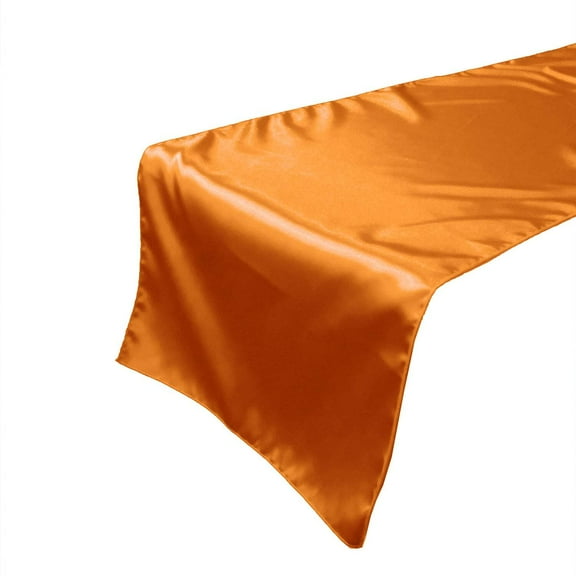 Shiny Satin Table Runner Solid Orange