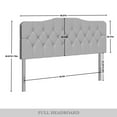 thumbnail image 4 of Castle Place Upholstered Tufted Headboard, Silver Grey Velvet, Full, 4 of 6