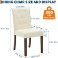 thumbnail image 3 of Upholstered Dining Chairs Set of 4, Modern Fabric Kitchen Side Chairs with Sturdy Wood Legs,Rubber Frame,Sleek Parsons Design, Comfortable Soft Linen for Dining Room, Restaurant, Cafe, 3 of 8