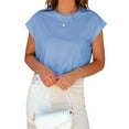 thumbnail image 2 of Sherrylily Women Cropped T-Shirts Rolled Dolman Sleeve Crop Tops Summer Short Sleeve Tees, 2 of 4