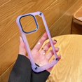 thumbnail image 2 of Transparent Phone Case For IPhone15 Pro Promax 14 Pro 14promax 13 13pro Max Tpu Transparent Border+ Acrylic Plate+ Metal Buttons Anti-fall Phone Protective Case, 2 of 5