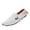 White, variant on Men's Hollow Cutout Leather Loafer Sandals Breathable Closed Toe Slip On Moccasin Shoes Non Slip Flexible Rubber Outsole Plus Size Summer Casual Driving Walking Leather Footwear