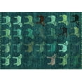 thumbnail image 1 of Ahgly Company Indoor Rectangle Abstract Turquoise Blue Modern Area Rugs, 2' x 4', 1 of 4