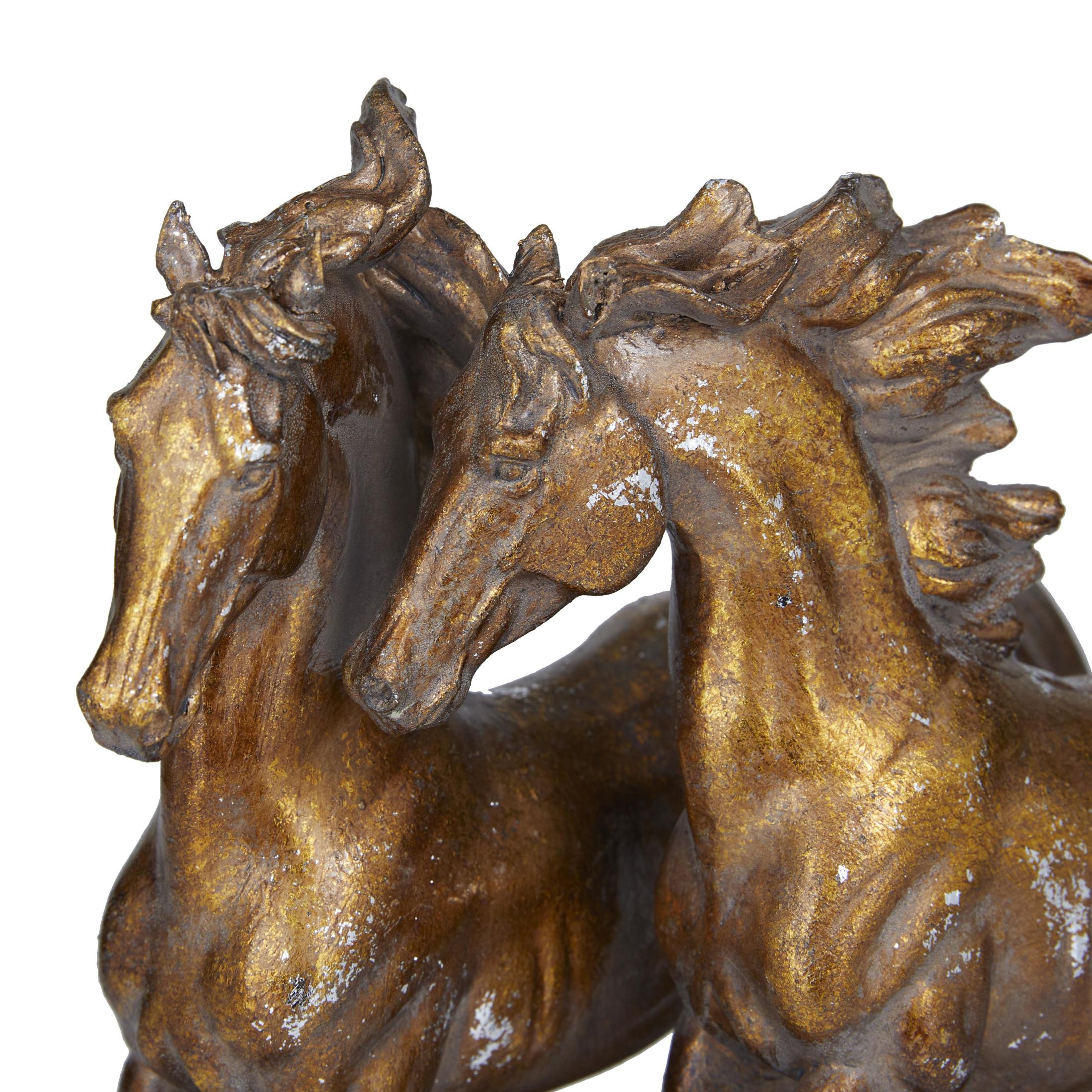 14" x 11" Bronze Polystone Horse Sculpture, by DecMode