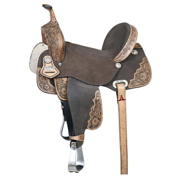 16 In Western Horse Saddle Hilason Flex Tree American Leather Trail Barrel