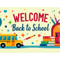 thumbnail image 4 of Welcome Back to School Banner Colorful School Bus Design Backdrop Decorations Classroom Events Party Supplies Photography Props, 4 of 4