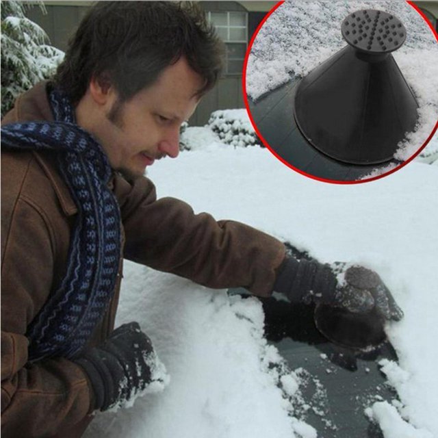 Raspador de nieve de invierno, raspador de parabrisas en forma de cono, raspador de eliminación de nieve y hielo, raspador de hielo extraíble, Ultra sensible