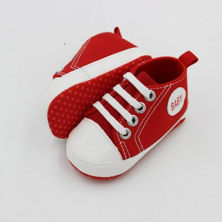 

Synpos 0-18M 8 Colors Kids Children Boy&Girl Shoes Sneakers Baby Infantil Soft Bottom First Walkers (Red)