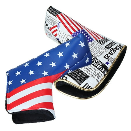 Golf Club Putter Cover Moaere Craftsman Stars and Stripes Golf Putter Club Head Cover Headcover PU Golf Protecter ()