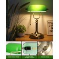 thumbnail image 3 of Lámpara de escritorio Nerays Green Glass Bankers, sin escalones, regulable, 3 of 7