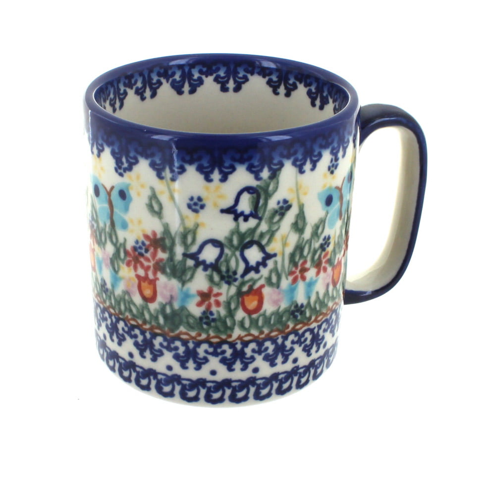 Blue Rose Polish Pottery Ashley Pedestal Coffee Mug 