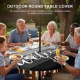 thumbnail image 3 of Round Outdoor Tablecloth with Umbrella Hole and Zipper, Black Wooden Grain Tablecloth with Elastic Waterproof, Gradient Farmhouse Wood Plank Patio Table Covers for 36" - 44" Picnic Pool Tables, 3 of 9