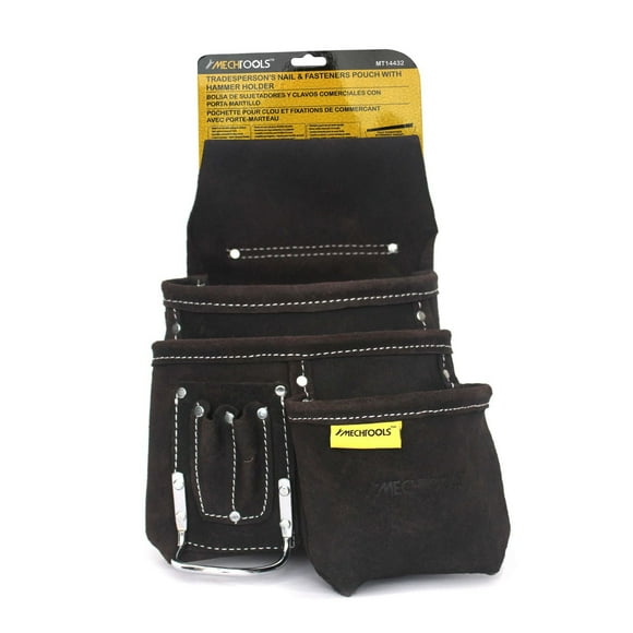 MECHTOOLS TRADEPERSON'S NAIL & FASTENERS POUCH WITH HAMMER HOLDER