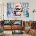 thumbnail image 3 of Winter Penguin Wall Art Pictures 12x18inch Canvas Print Happy Penguin Merry Christmas Cute Canvas Wall Art for Bedroom Canvas Wall Art for Home Office Bathroom Decoration Unframed, 3 of 8