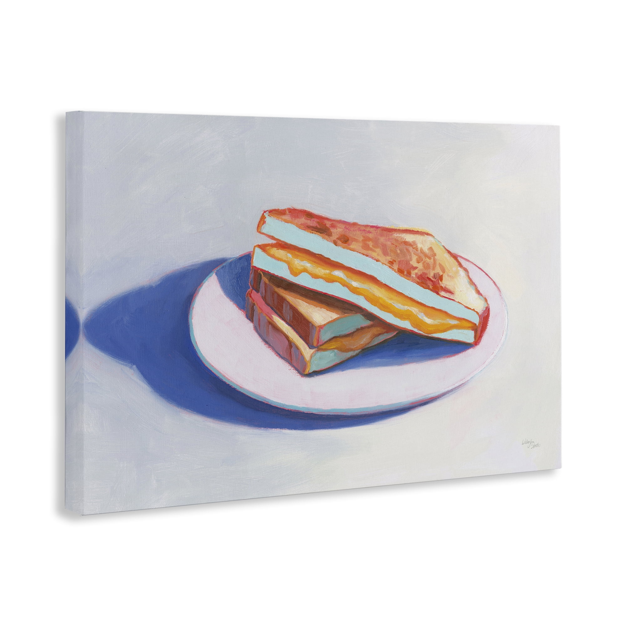 Stupell Industries Grilled Cheese Meal Food & Beverage Painting Wrapped Canvas Art Print Wall Art, 24 x 16