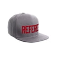 thumbnail image 2 of Classic Snapback Referee Hat High Profile Flat Bill Visor Adjustable Back Cap, Grey Red, 2 of 3