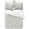thumbnail image 6 of Delara GOTS Certified 100% Organic Cotton Paisley Reversible Print Duvet Cover and Sham Set of 2, King 108"X92", Ivory, 6 of 6