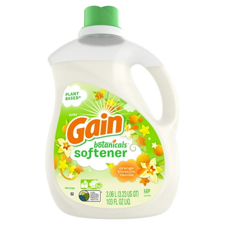 Vanilla Blossom - Gain Botanicals Plant Based Liquid Fabric Softener, Orange Blossom Vanilla, 120 Loads 103 fl oz