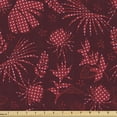 thumbnail image 1 of Abstract Fabric by the Yard Upholstery, Polka Dotted Palm Tropical Plants Silhouettes Print, Decorative Fabric for DIY and Home Accents, Dark Fuchsia Vermilion by Ambesonne, 1 of 5
