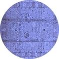 thumbnail image 1 of Ahgly Company Machine Washable Indoor Round Oriental Blue Industrial Area Rugs, 7' Round, 1 of 4