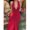 Red, variant on Womens Red Polka Dot Halter Neck Backless Maxi Dress Deep V-Neck Bodycon