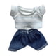 thumbnail image 2 of pantalones de muñeca de felpa Perfecl traje de manga corta para muñecas de 17cm, 2 of 8