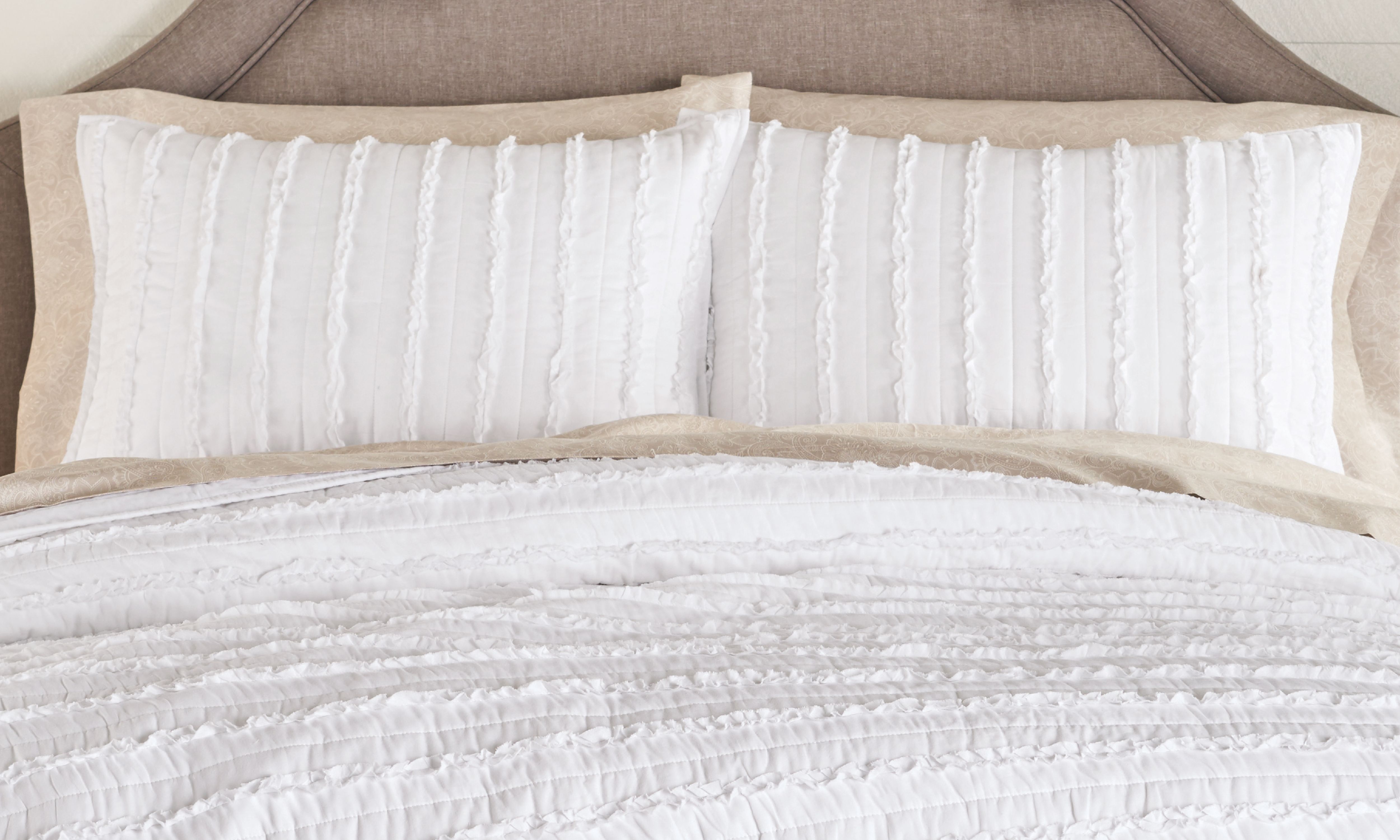 Better Homes & Gardens Solid Ruffle Stripe Bedding