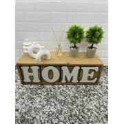 Rustic Wooden HOME Decorative Block Letter Set – Home Decor, Tabletop & Shelf Accessory