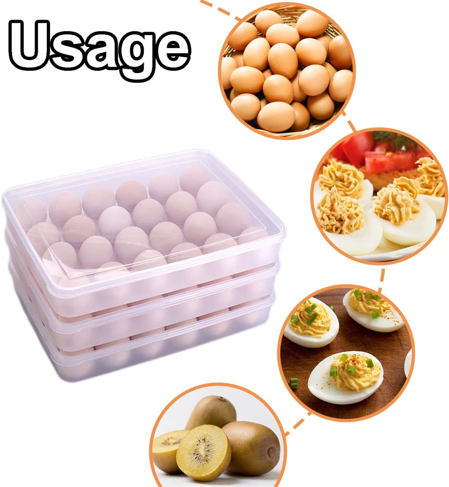 Plastic Egg Containers with Lid (Set of 2),Happon 48 Count Portable Egg Carrier Tray for Party,Portable Egg Holder for Refrigerator,Clear Egg Storage for Party Home Kitchen Supplies