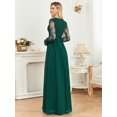 thumbnail image 2 of Lucyinlove-vestido de noche de gasa verde para dama de honor, traje de tul de manga larga con abertura para fiesta de boda, 2024, 2 of 5