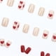 thumbnail image 3 of Uñas postizas para San Valentín, uñas acrílicas cortas y brillantes, uñas de corazón, uñas postizas artificiales, 24 uñas postizas., 3 of 6