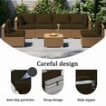thumbnail image 4 of 14 Pieces Outdoor Replacement Sectional Cushions Set, Waterproof patio furniture cushions For Outdoor Furniture, 4in thick outdoor couch cushions For 6 Seat（Coffee color）, 4 of 6