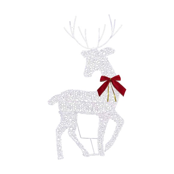 WLOELOEW 3 Piece Set Luminous Deer Christmas Outdoor Decoration For Garden Yard Holiday Lighting Decor Metal