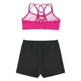 thumbnail image 4 of TTAO Girls 2 Piece Tankini Swimsuit Criss Cross Tank Top with Bottoms Rash Guard Swim Set Rose&Black 10, 4 of 5