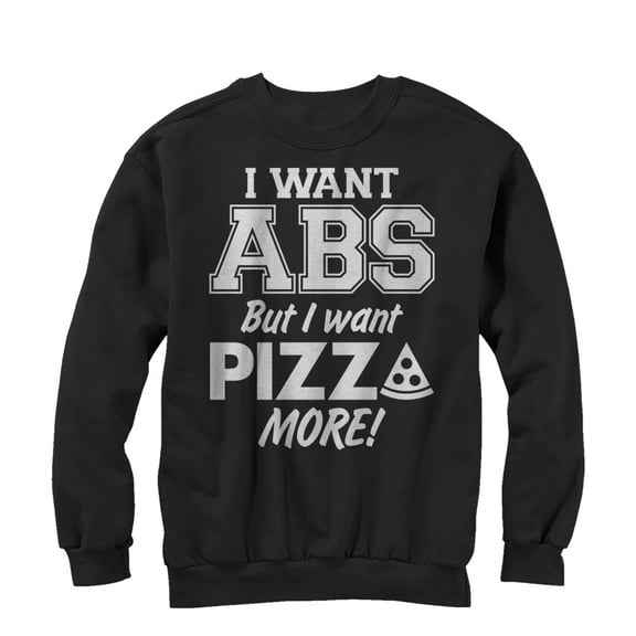 Women's CHIN UP Pizza Abs  Sweatshirt Black Large