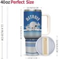 thumbnail image 2 of 40oz Tumbler with Handle and Straw, Portable Stainless Steel Vacuum Insulated Travel Coffee Mug Cup Water Bottle Fans Gifts for Men Women, 2 of 5