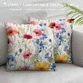 thumbnail image 3 of Creowell  Wildflowers Pillow Covers,Watercolor Flowers Poppy Cornflower Decor Throw Pillow Case Square Cover Summer Farmhouse Decorations for Home Living Room Bed Sofa, 3 of 5
